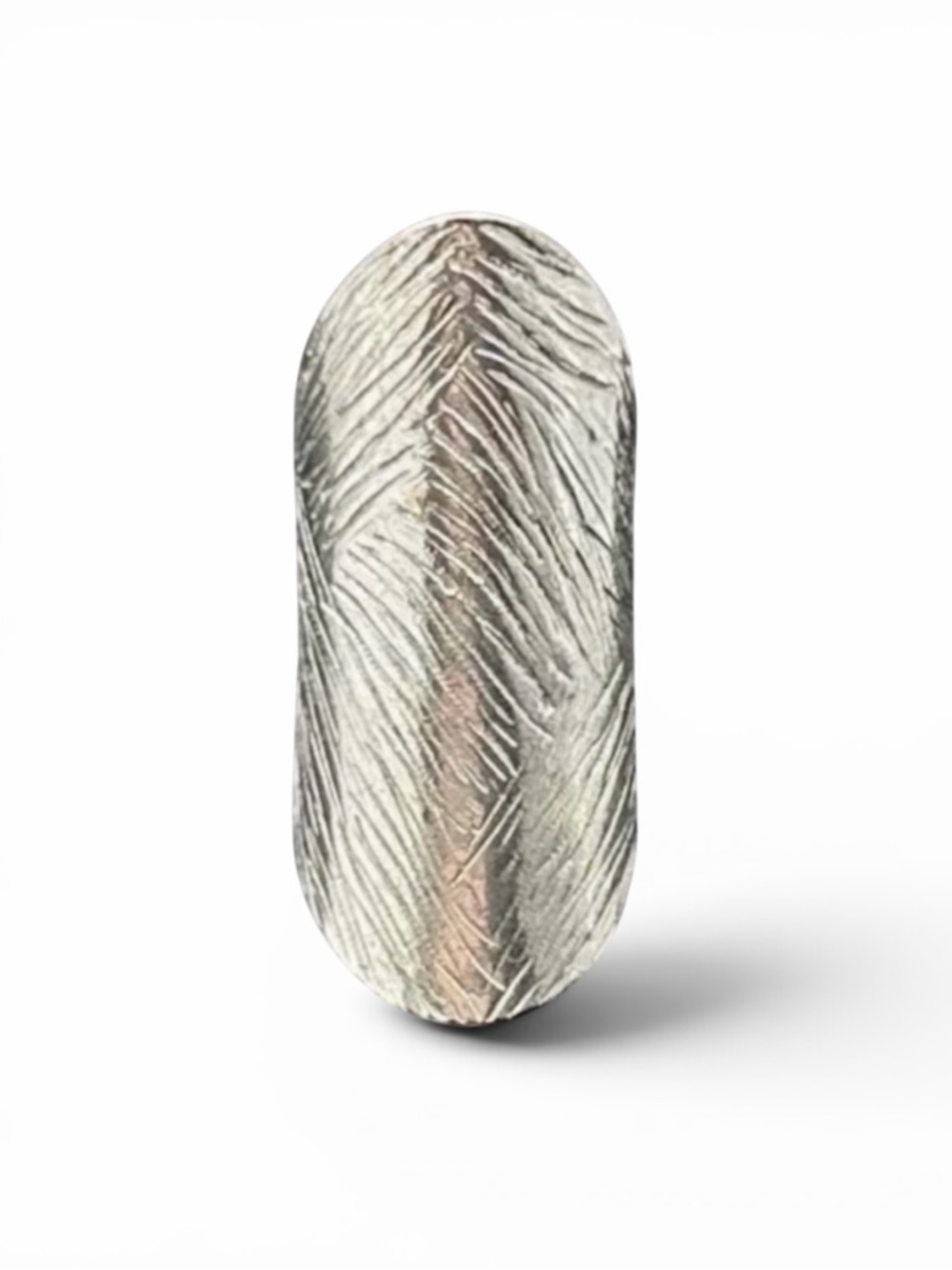 BeBe Silver Textured Statement Ring Size 6.5
